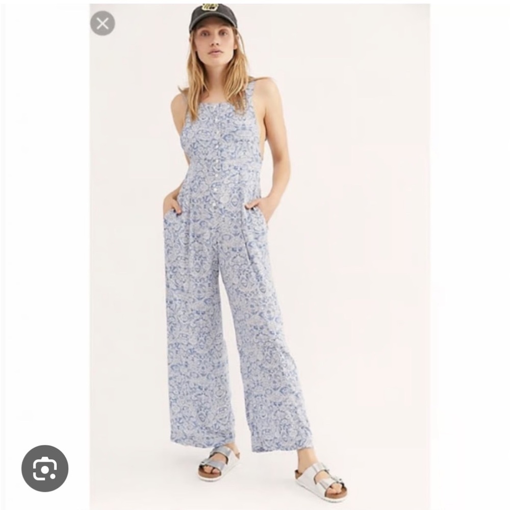 Free People Sugar Sands Wide Leg Overalls - Picture 8 of 11